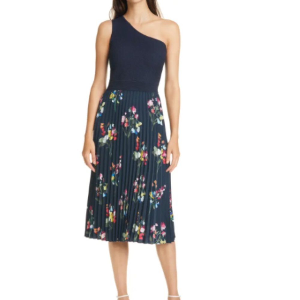 Gylin One-Shoulder Dress TED BAKER LONDON Blue Floral